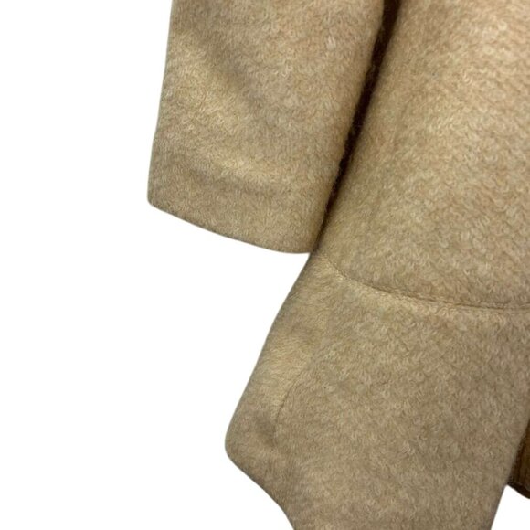 Vintage Guess Women's S Peacoat Cream Wool Blend Double Breasted Fit Flare Coat - Picture 12 of 16